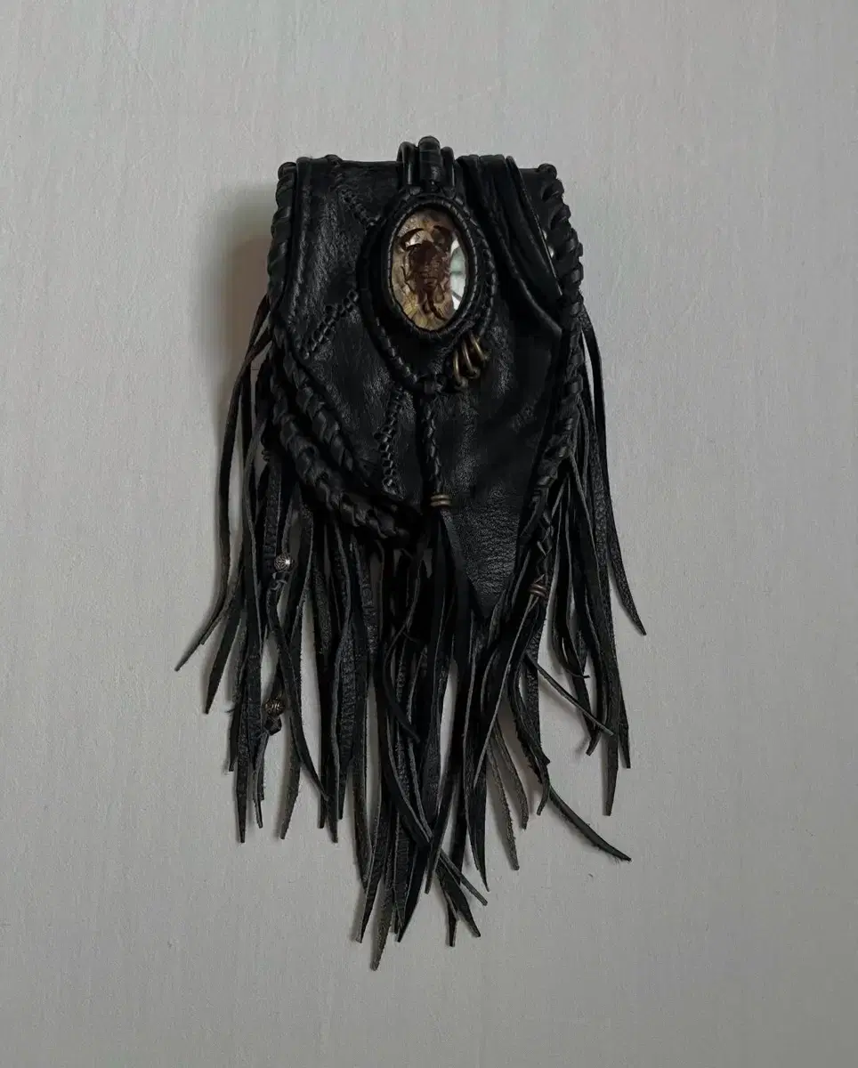 Archive Scorpion Leather Fringe Pouch