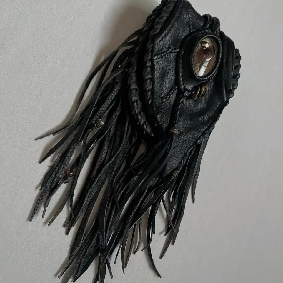 Archive Scorpion Leather Fringe Pouch