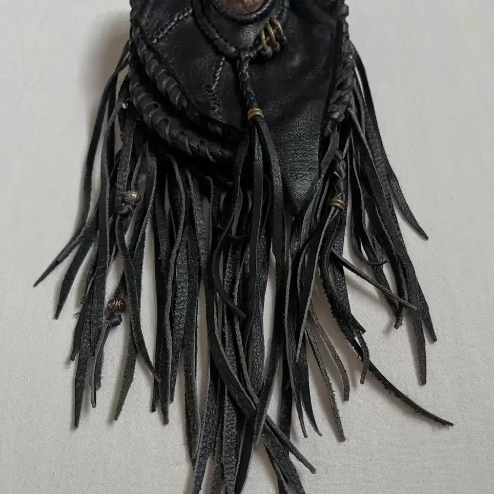 Archive Scorpion Leather Fringe Pouch