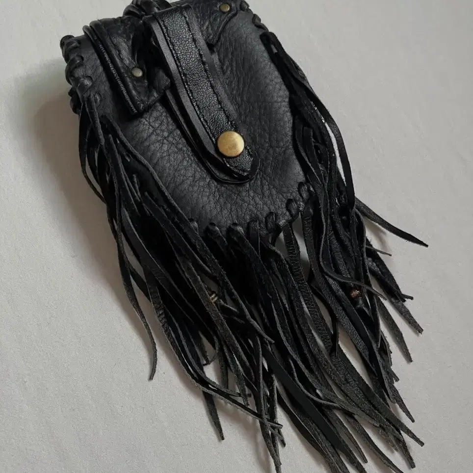 Archive Scorpion Leather Fringe Pouch