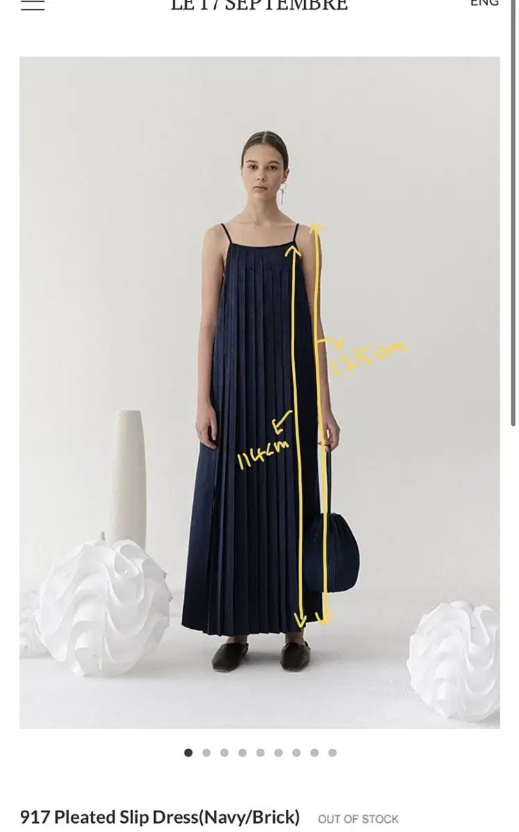 le17septembre pleated dress navy 플리츠 드레스