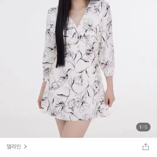 델라인 릴리 플라워 브이넥 원피스