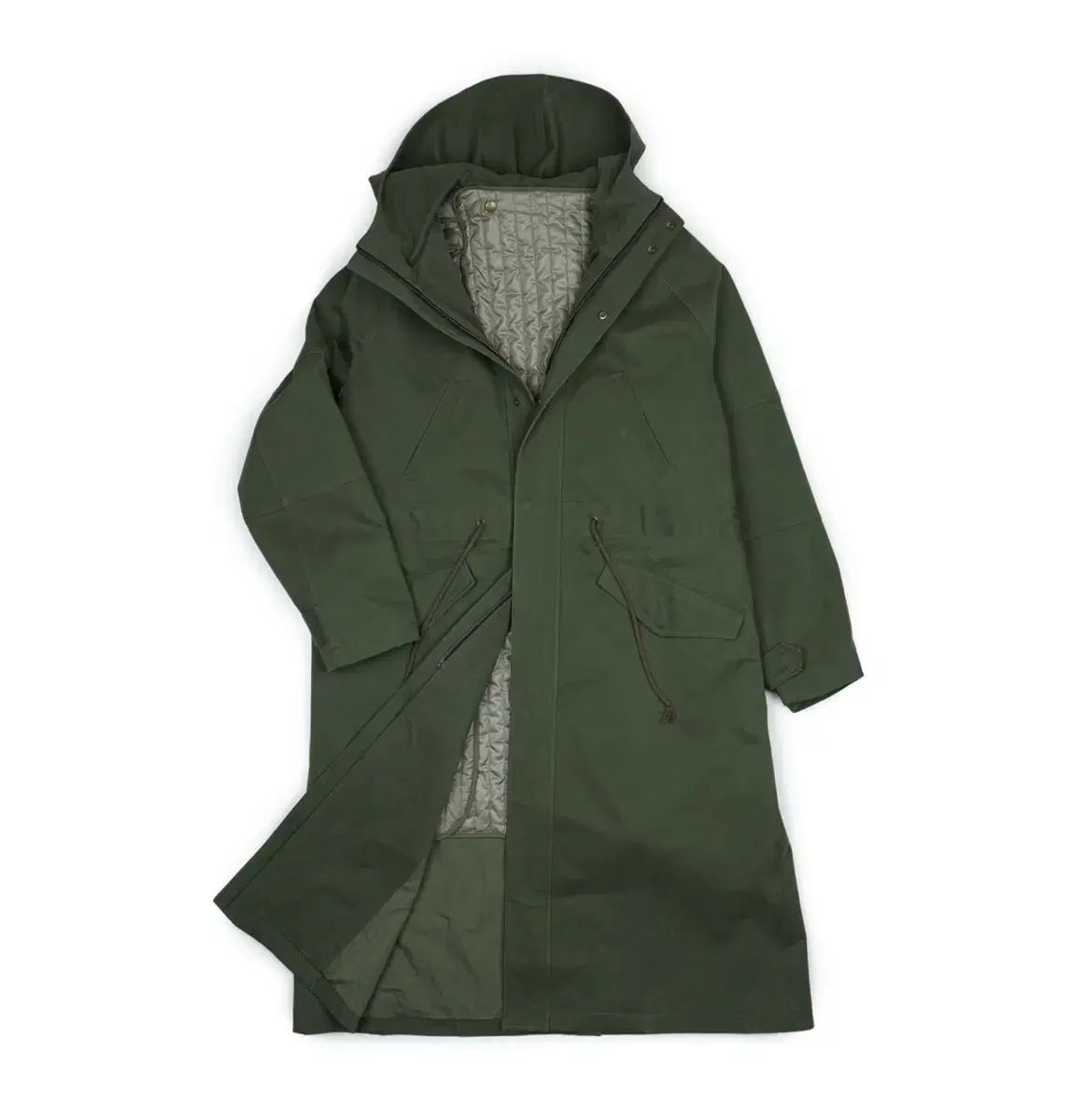 [L] yiyae Lee Ye Moleskine Hooded Long Parka Olive