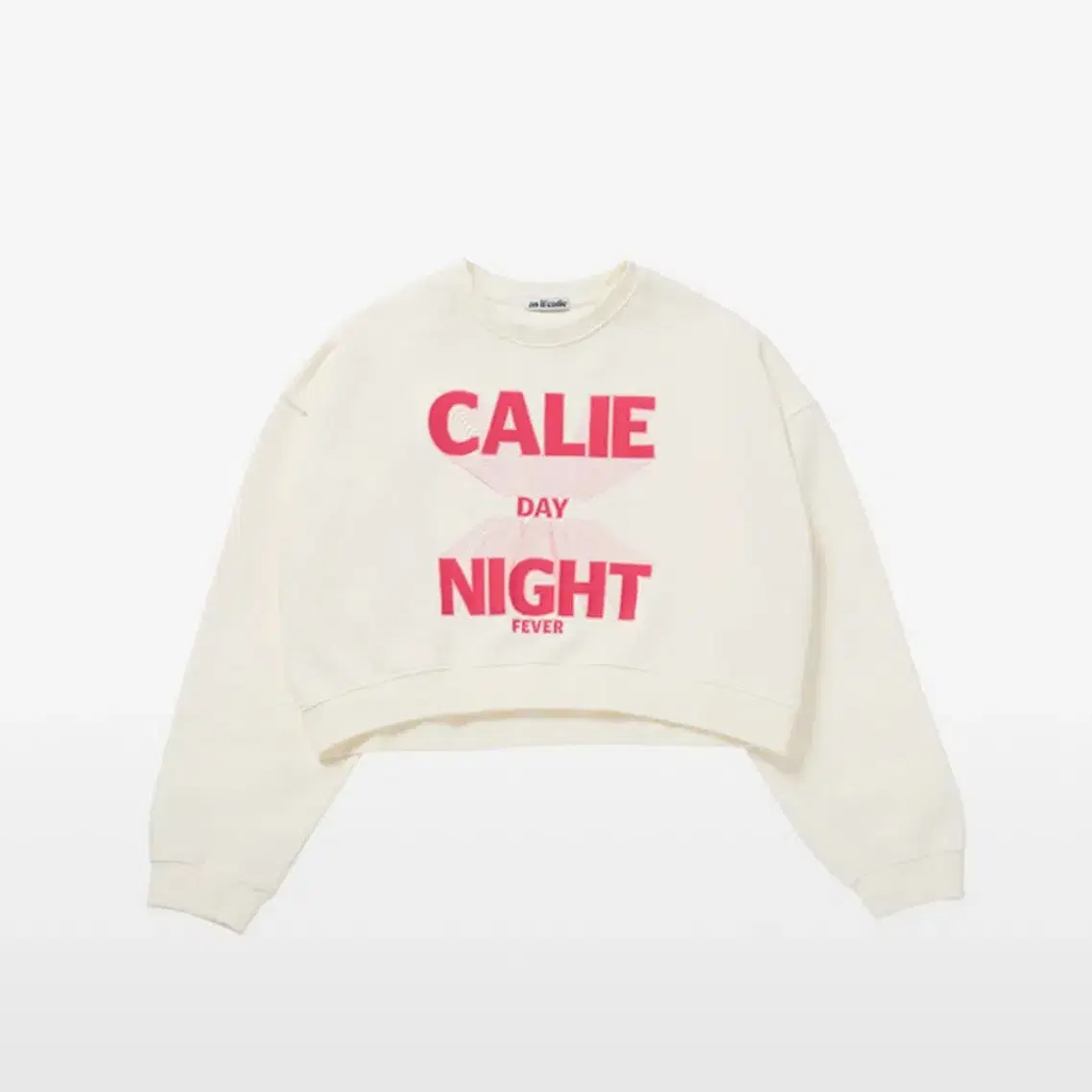 에즈이프캘리 CALIE NIGHT CROP SWEATSHIRT CREAM