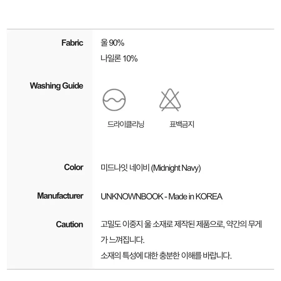 언노운북 패딩턴 더플코트 미드나잇네이비