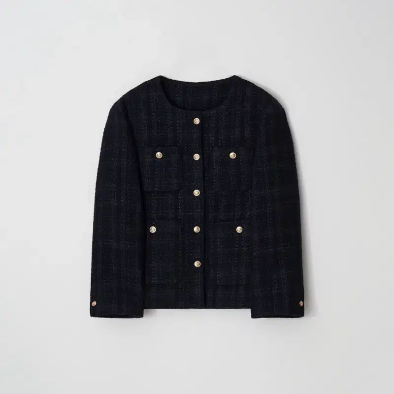 윤슬샵 Padded tweed coat navy 트위드 코트(택포)