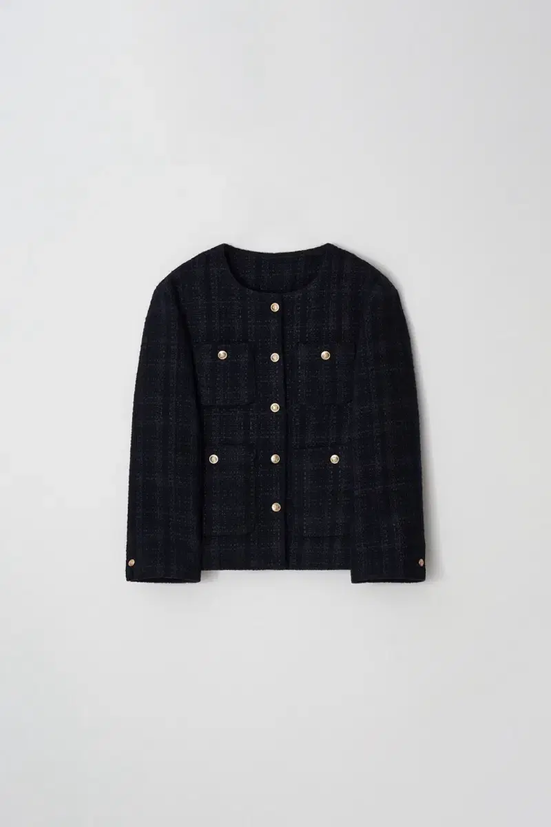 윤슬샵 Padded tweed coat navy 트위드 코트(택포)