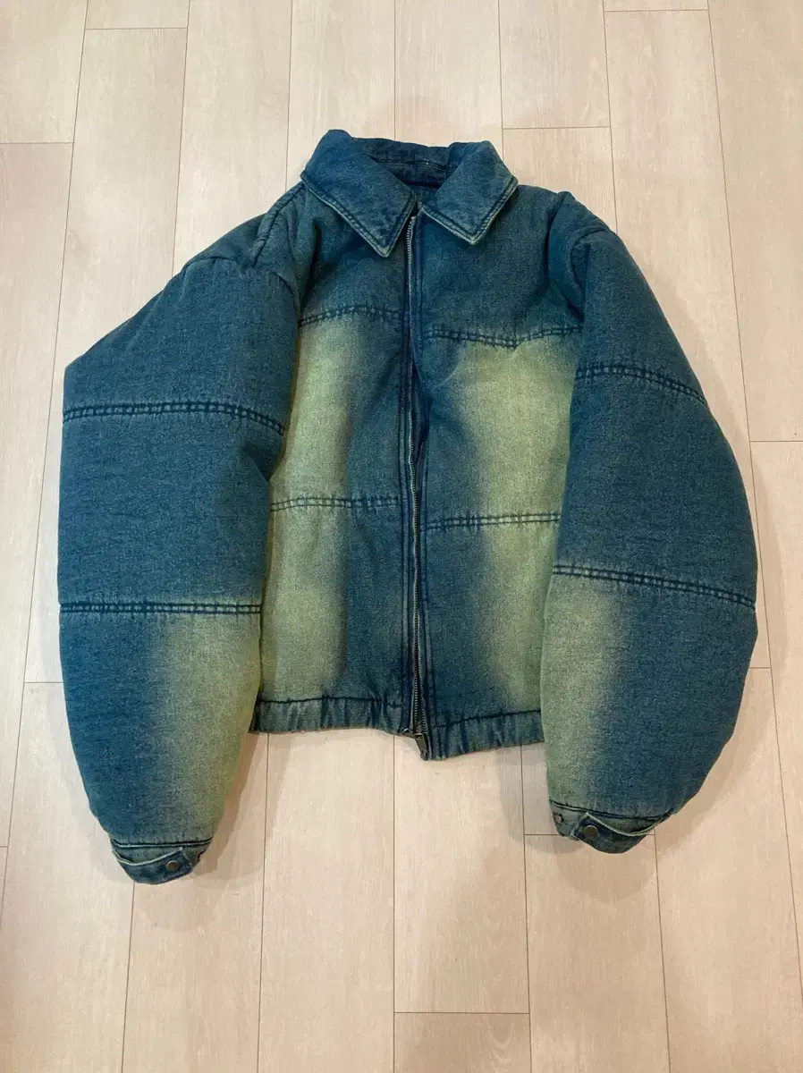 메인부스 Vintage Denim Puffer Jacket BLUE