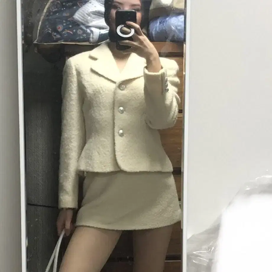 BeArt wool93% two piece skirt suit set 미