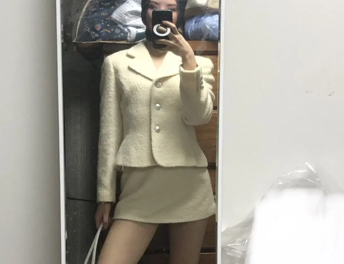 BeArt wool93% two piece skirt suit set 미