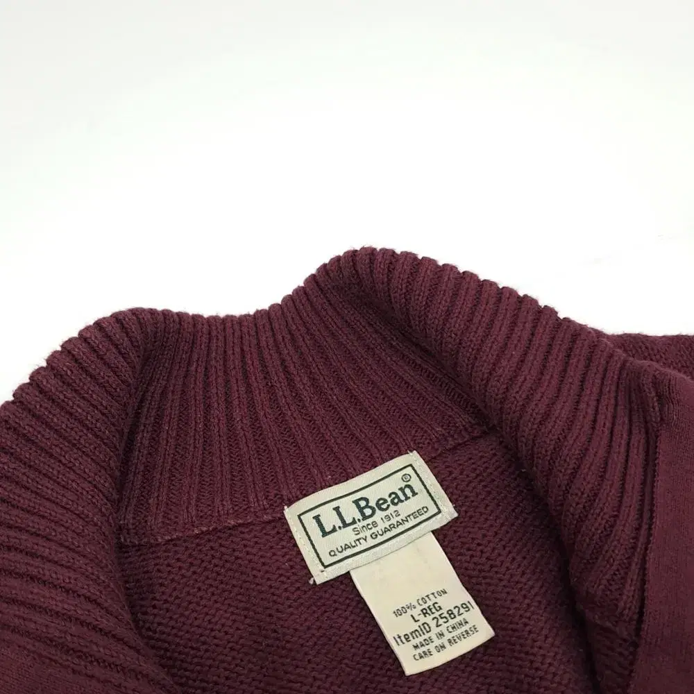 L LLBean 버건디 하프집업 니트 스웨터 knit (CS065)