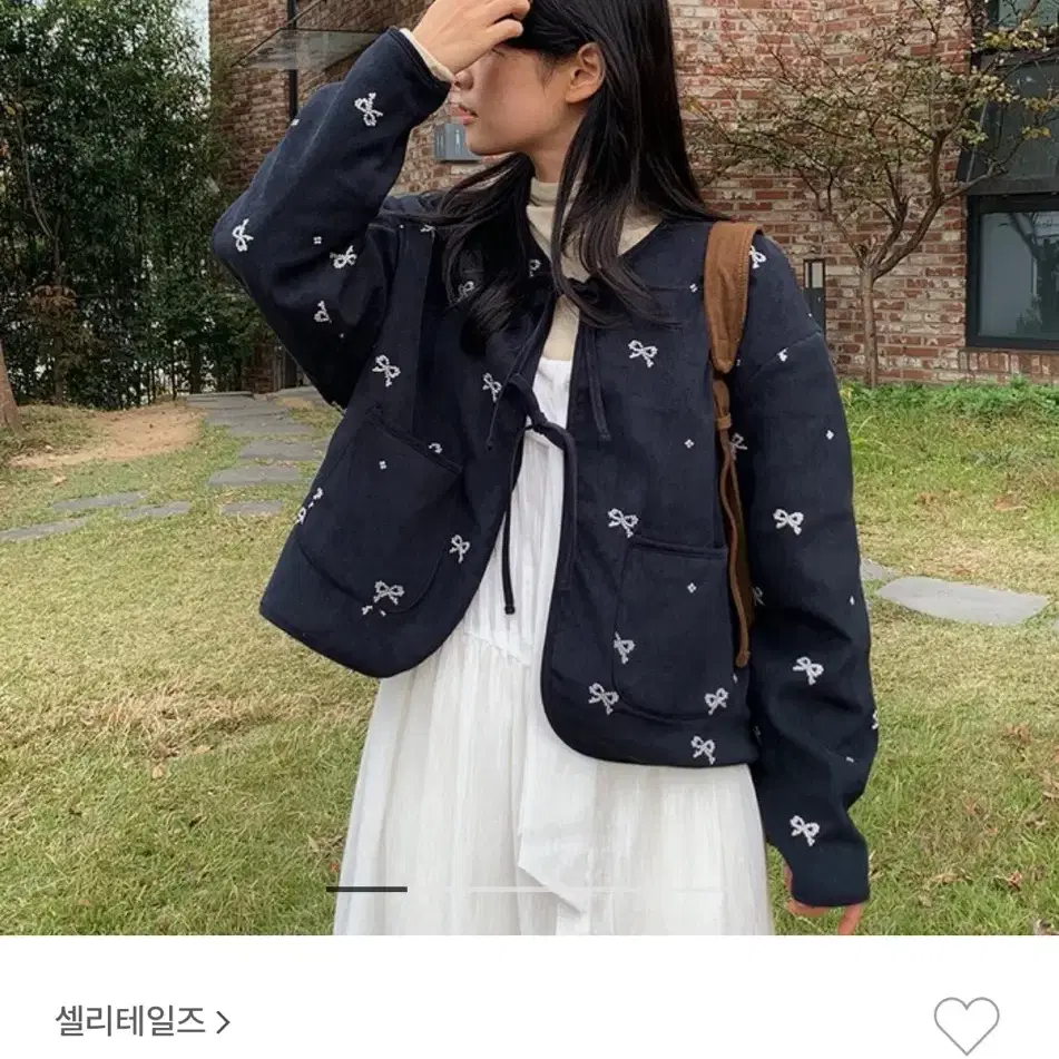 셀리테일즈 ribbon embroidered jacket 리본자켓