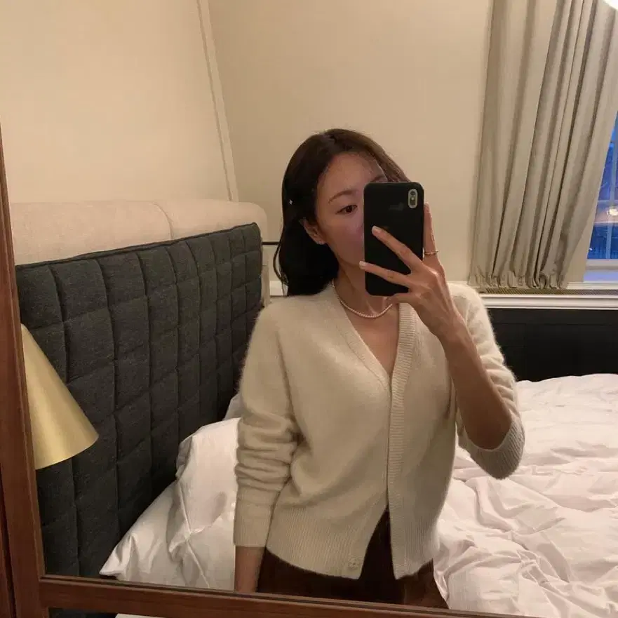 시에 sie 썸미니 가디건 라쿤 버터크림