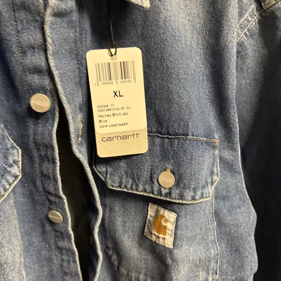 칼하트 harvey denim shirt xl 하비 새 상품