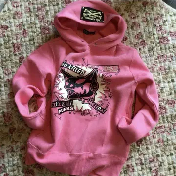 HELLCATPUNKS 핑크 그래픽 프린트 후드티