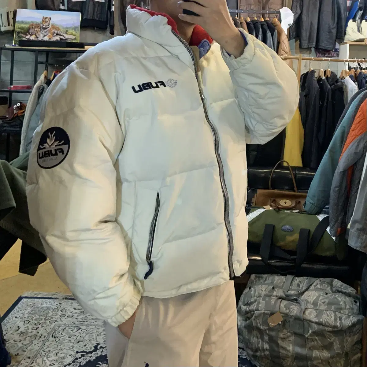 FUBU 후부 00s y2k 덕다운 숏 패딩 L~XL