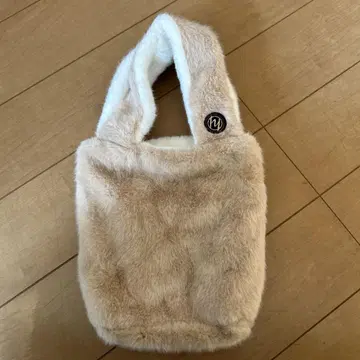 퍼 토트백 베이지