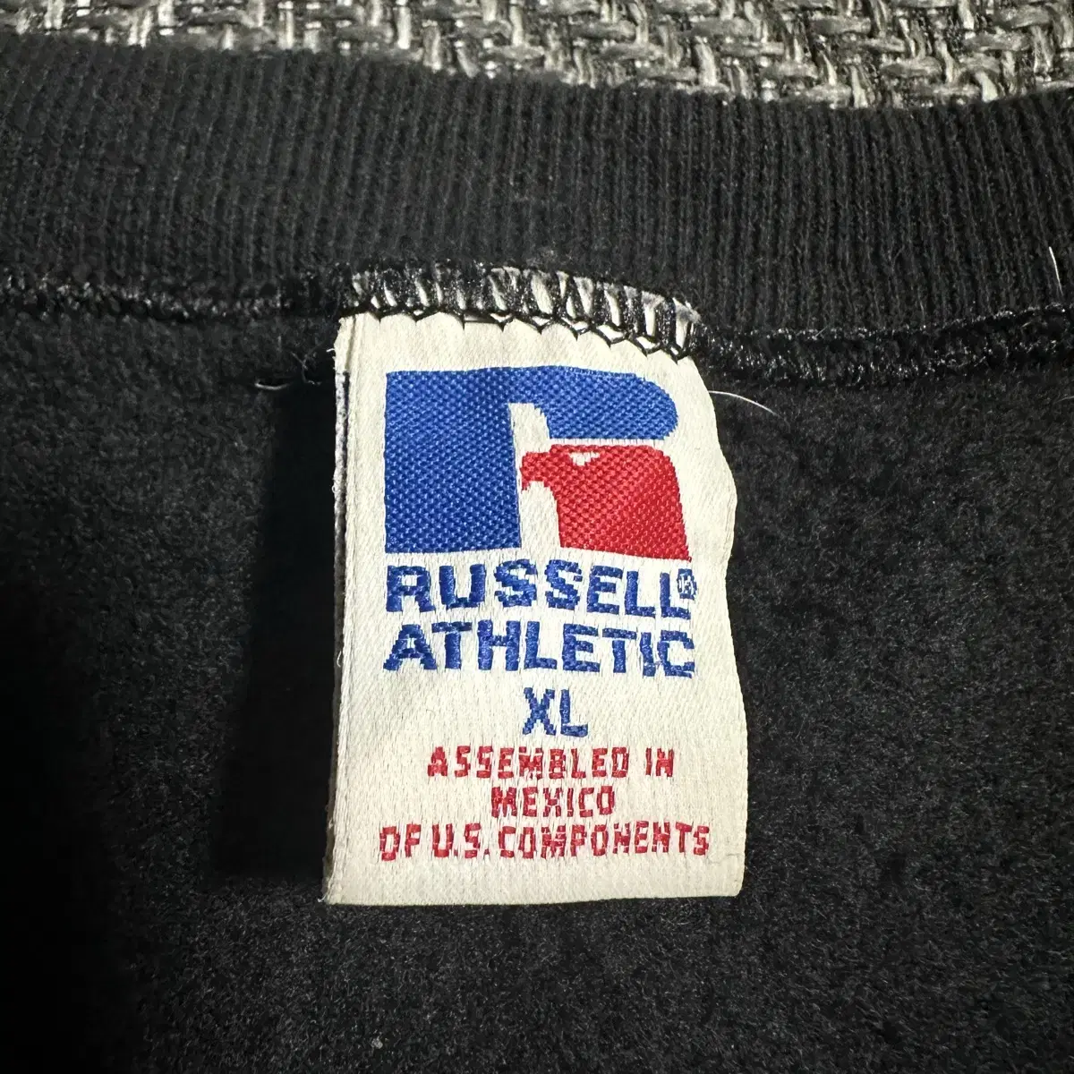 90s Russell Athletic 50/50 블랙 무지 맨투맨