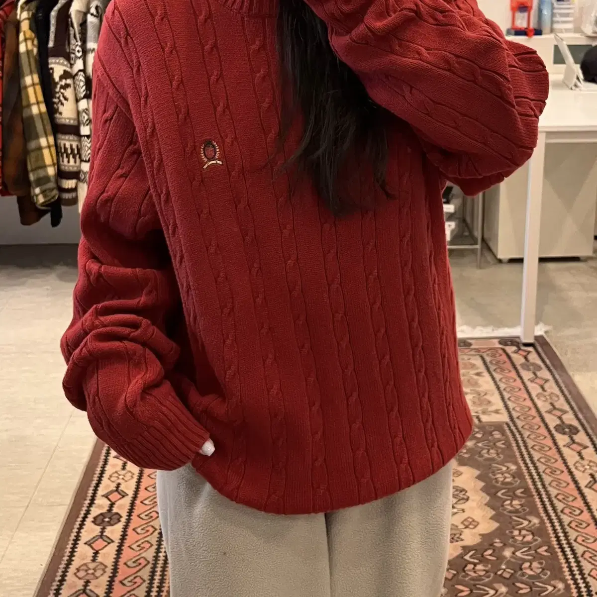 90s Tommy Hilfiger 타미힐피거 케이블 니트