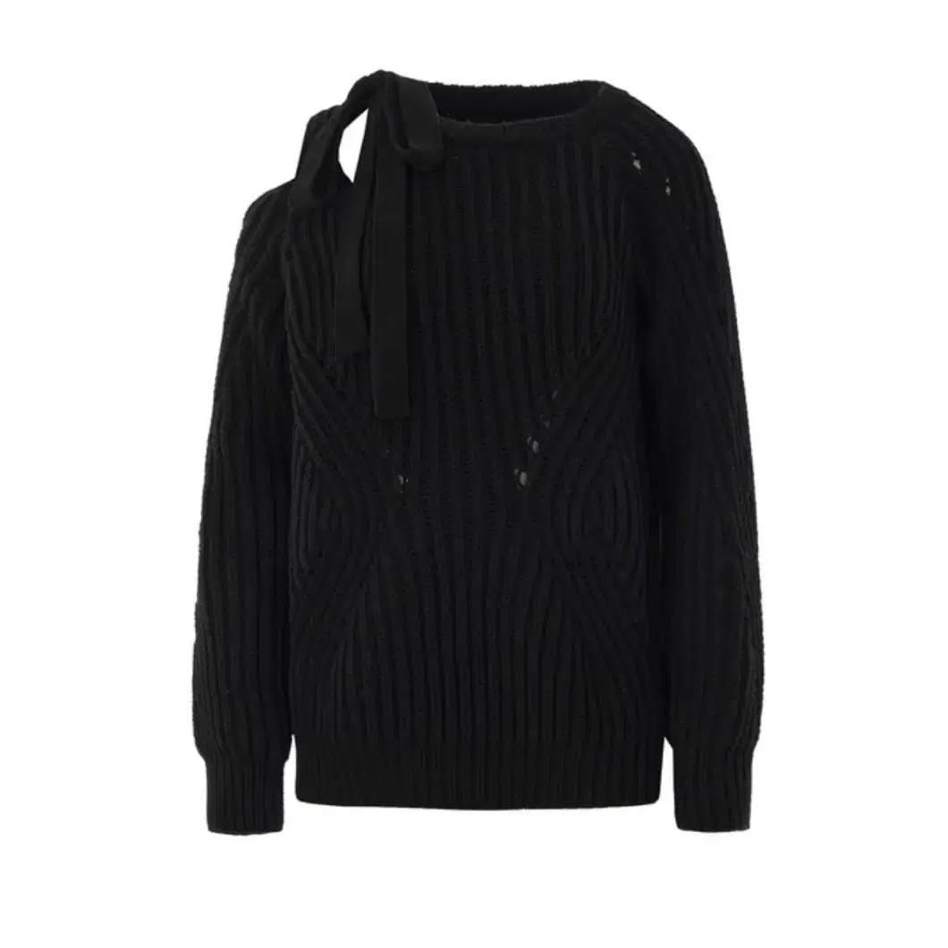 [1] NACHE SLIT TIE KNIT BLACK