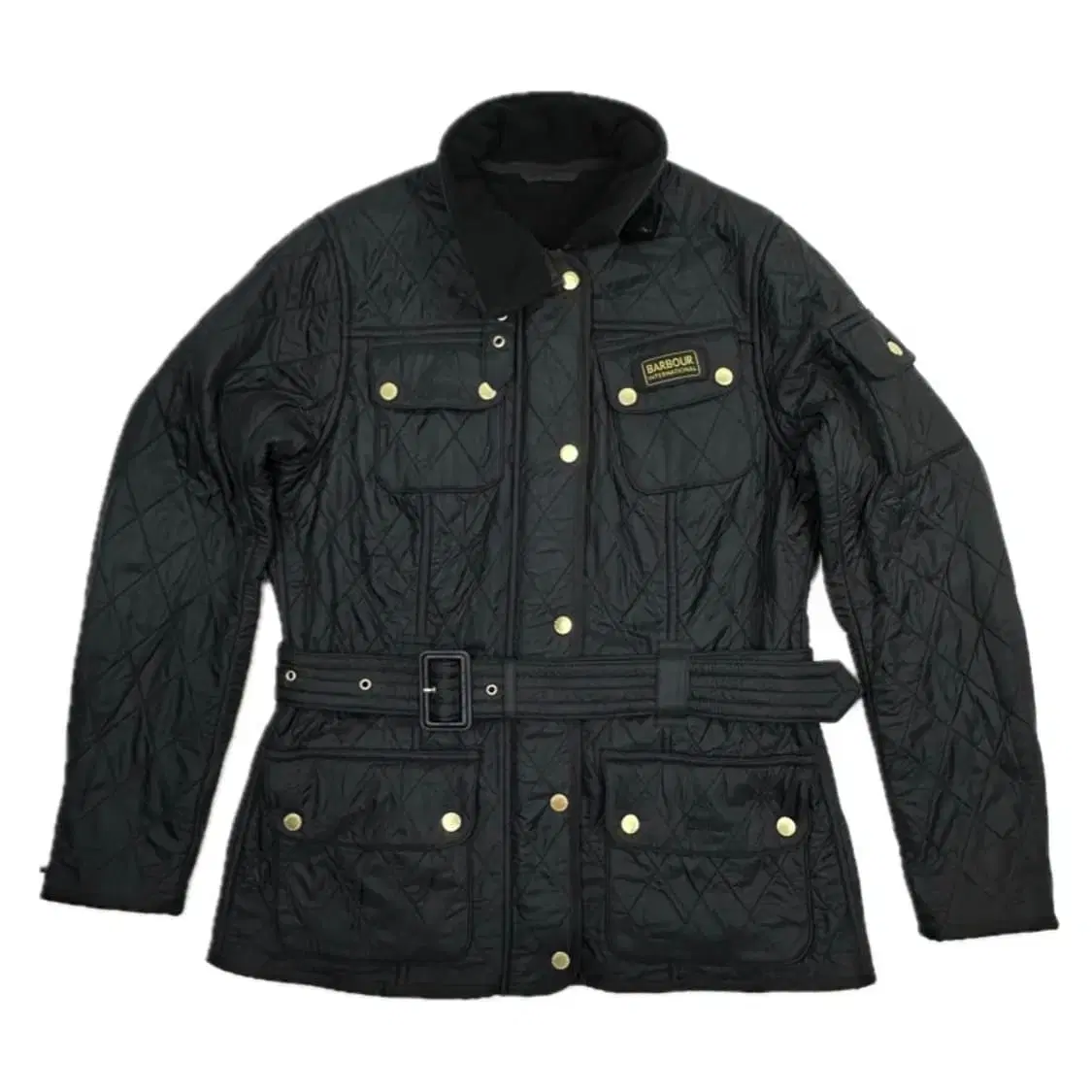 Barbour 바버 인터내셔널 퀼팅 벨트 자켓 블랙 8(M)