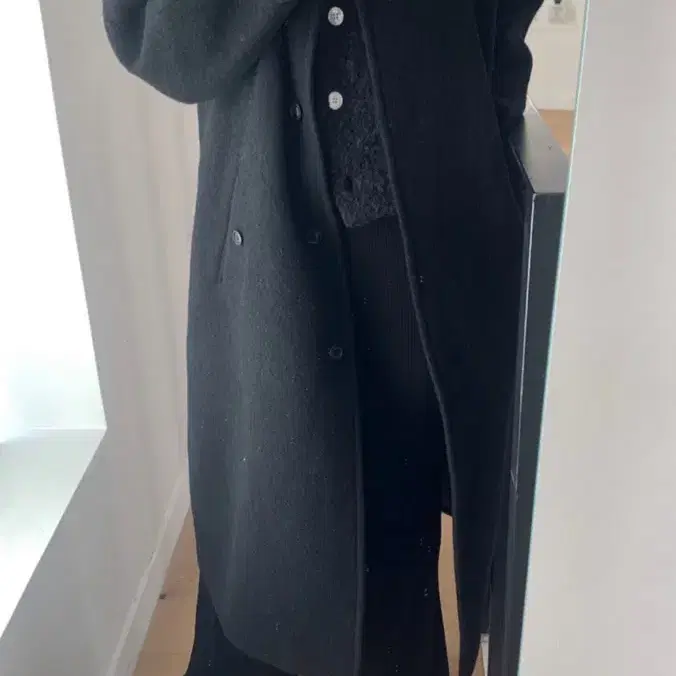 타낫 싱글 래글런 코트 블랙 single raglan coat