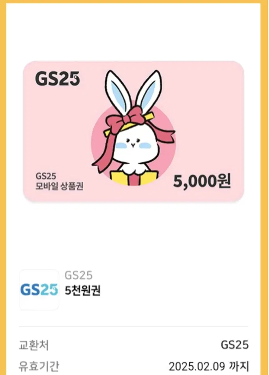 gs25 편의점 5000원권