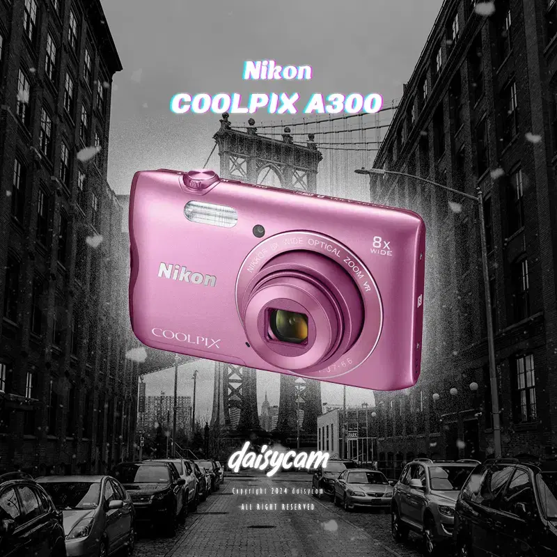 니콘 Nikon 쿨픽스 A300 핑크 빈티지 디카 레트로 카메라