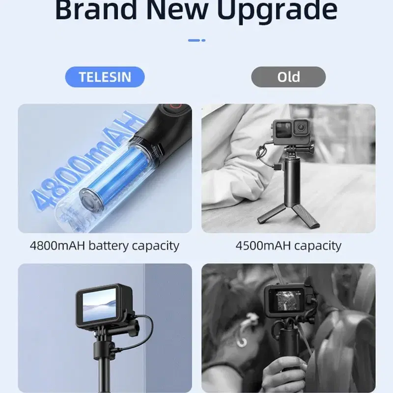 Telesin 고프로 리모콘 4800mAh 외장배터리 삼각대