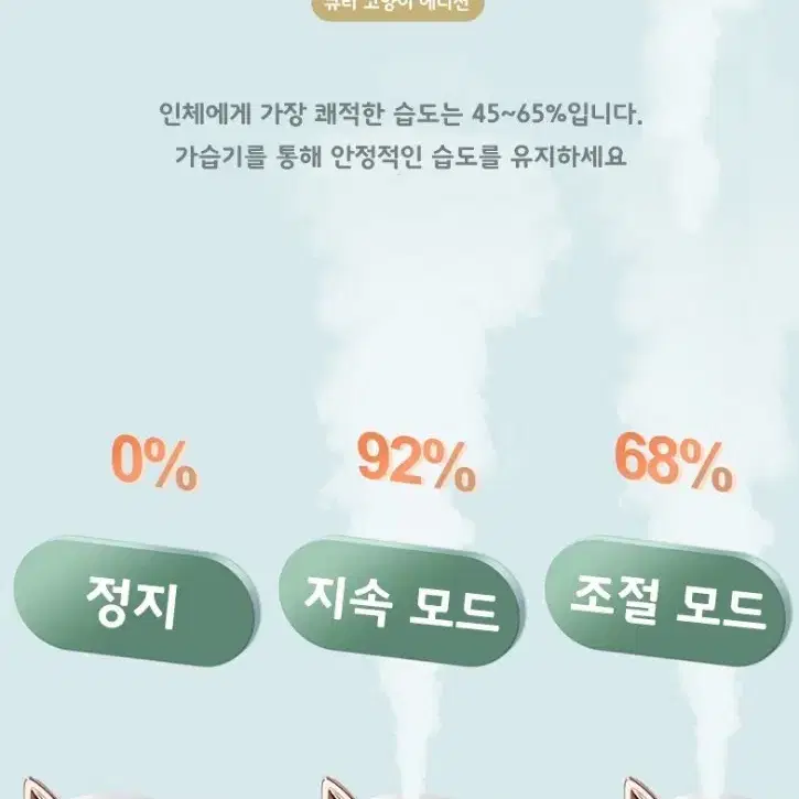 야옹이 300ml대용량가습기+필터6개 kc인증제품