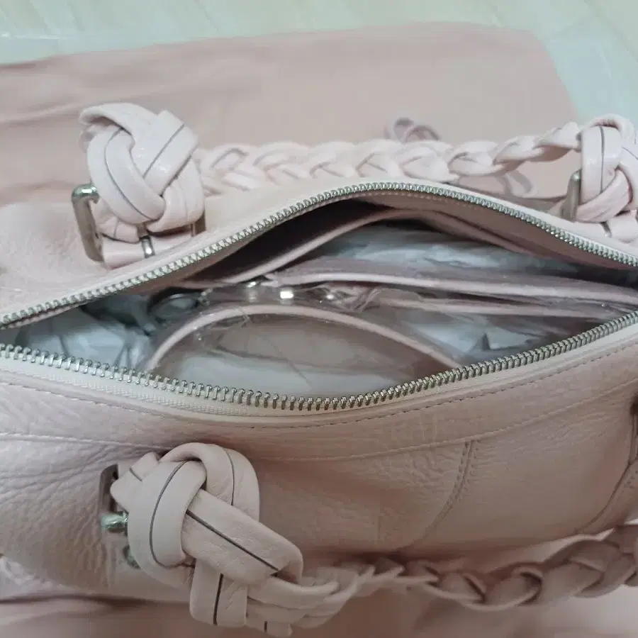 쓰리타임즈 브레이드백 핑크 braid bag