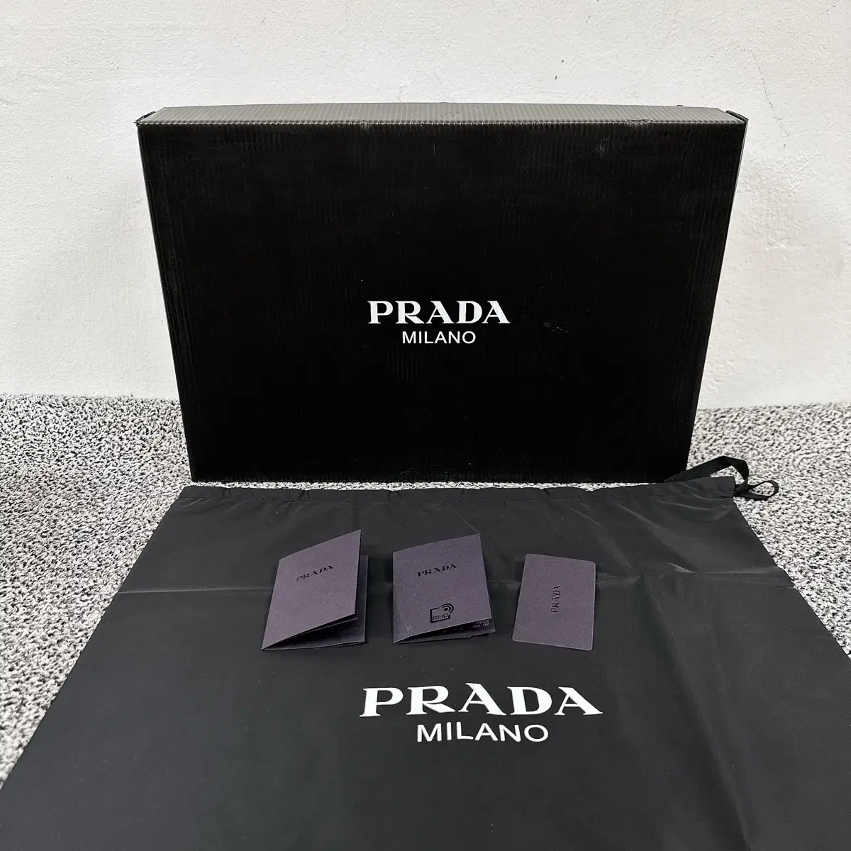 (정품/새상품) PRADA 프라다 남성 블랙 로고 캔버스 개버딘 하이탑