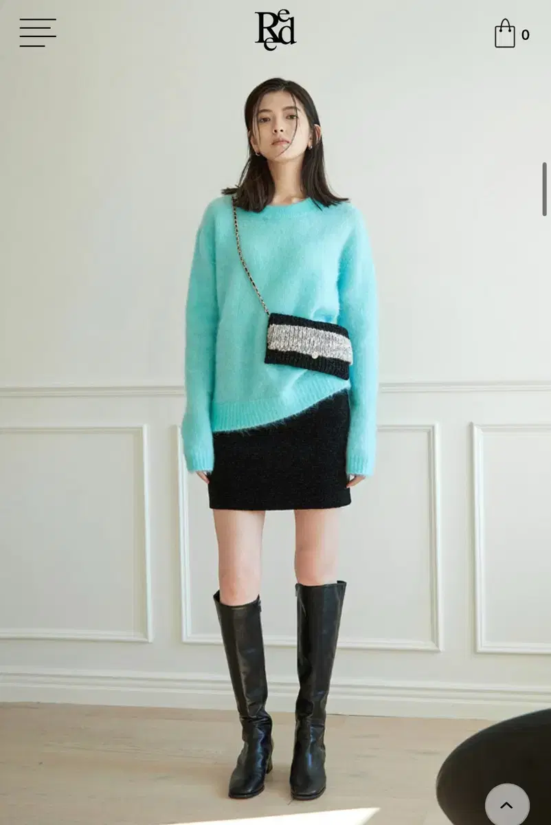 Reed 브랜드 Mohair R-neck Pullover Knit (Bl