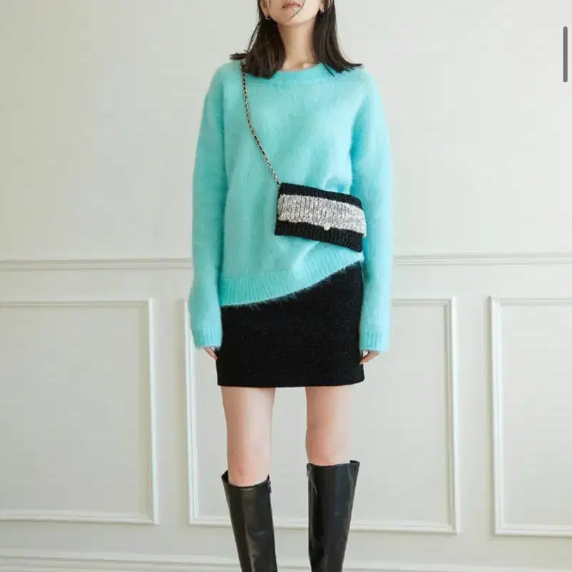 Reed 브랜드 Mohair R-neck Pullover Knit (Bl