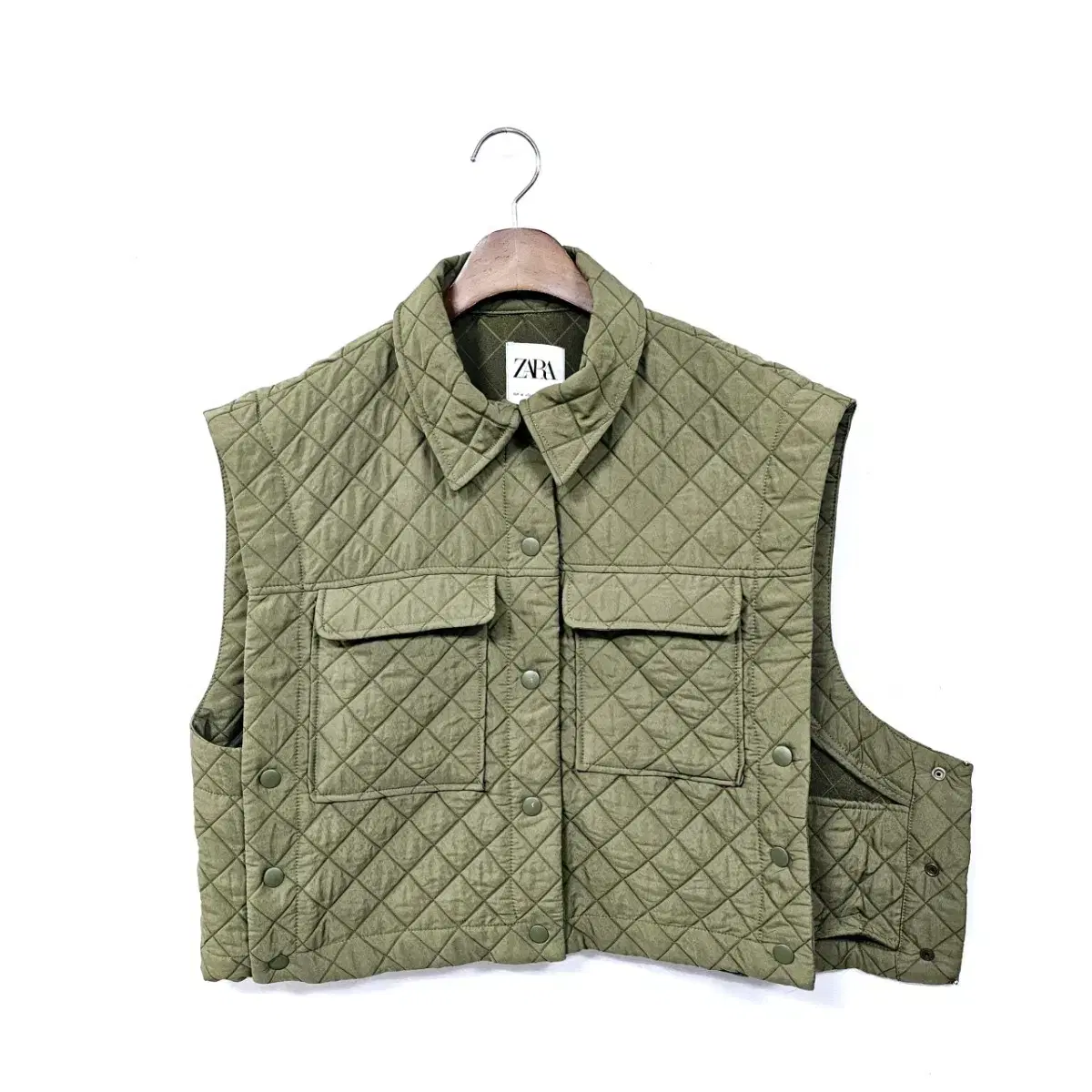 Zara Quilted Open-Cropped Vest A475