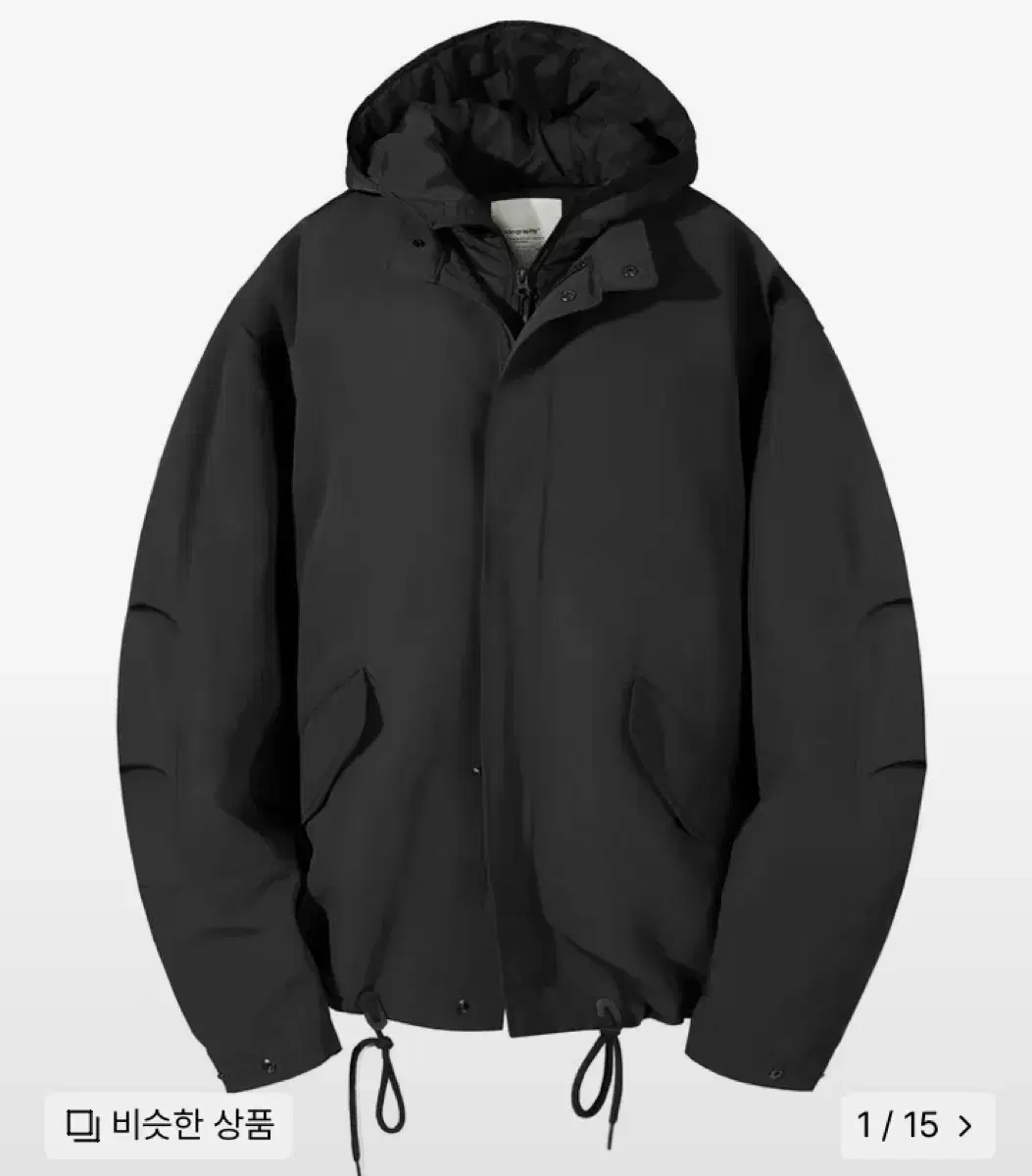 Codigraphy Fishtail Layered Hooded Short Parka Black M