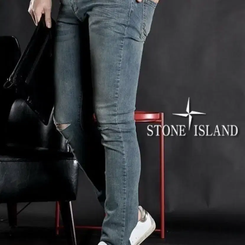 [STONE ISLAND] "데미지 워싱 스판 진(Jeans)"