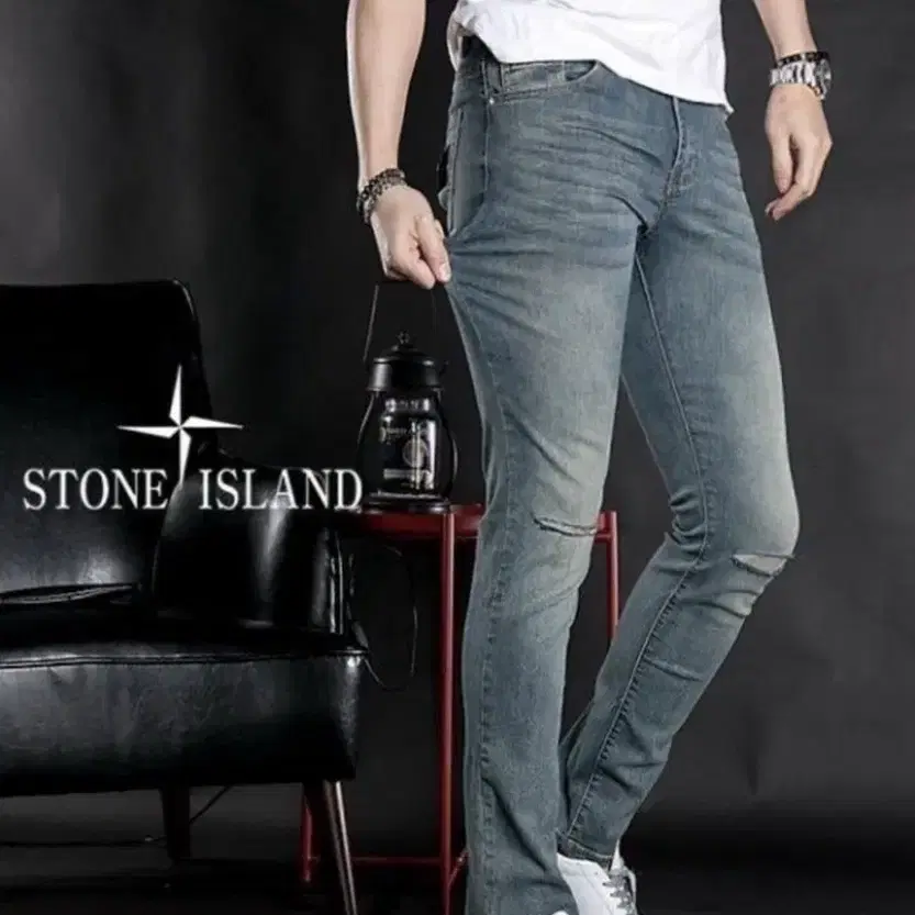 [STONE ISLAND] "데미지 워싱 스판 진(Jeans)"