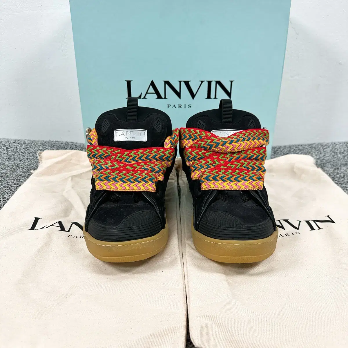 (정품/새상품) LANVIN 랑방 남성 블랙 커브 스니커즈 80%