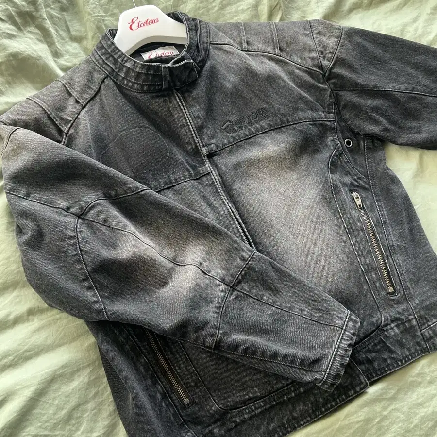 ETCE DENIM RACER JACKET (BLACK) S