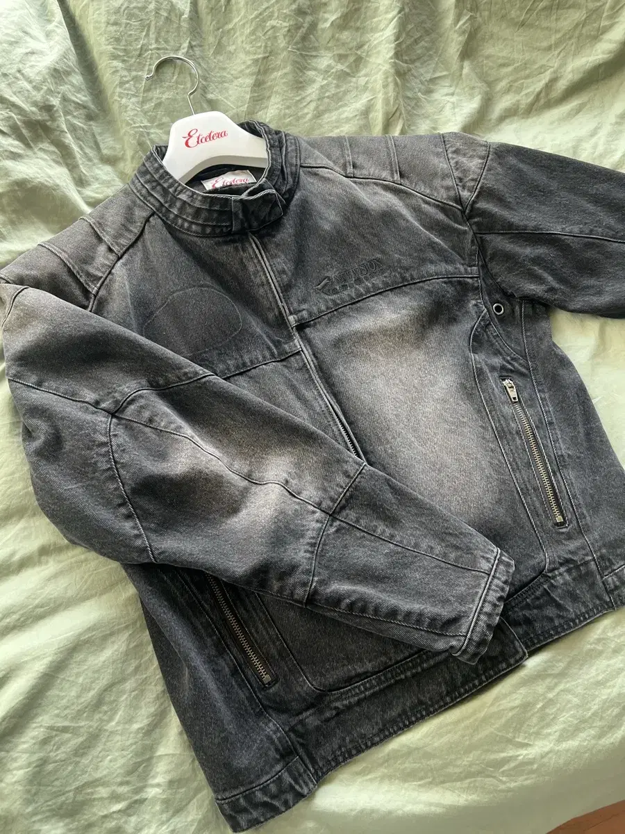 ETCE DENIM RACER JACKET (BLACK) S