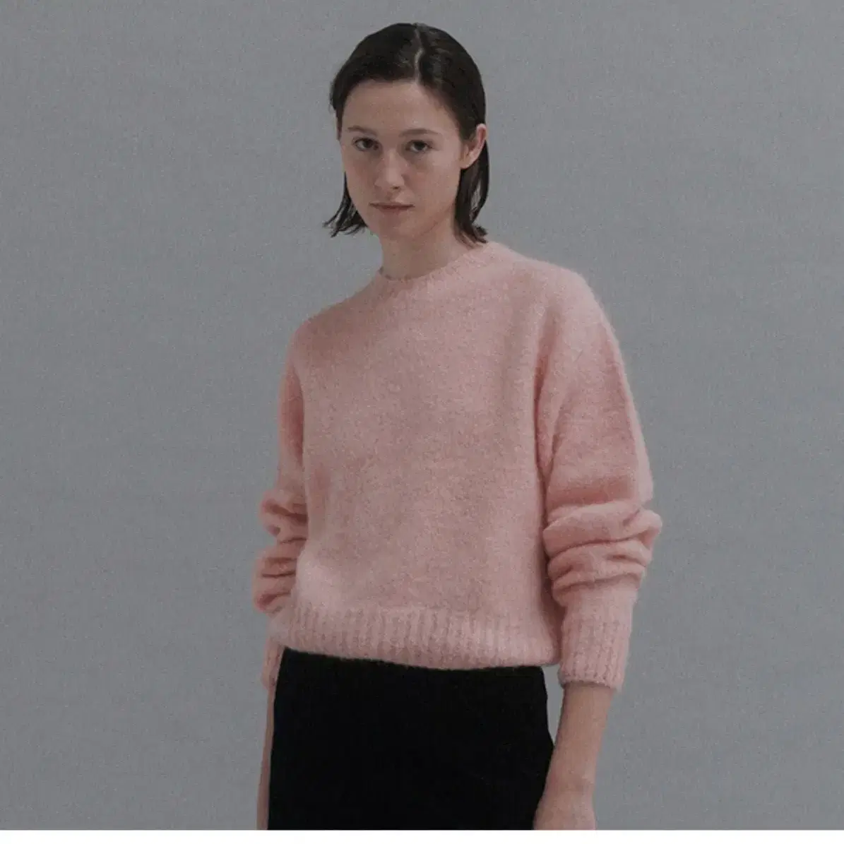 낫띵리튼 alpaca pullover sweater (baby pink)