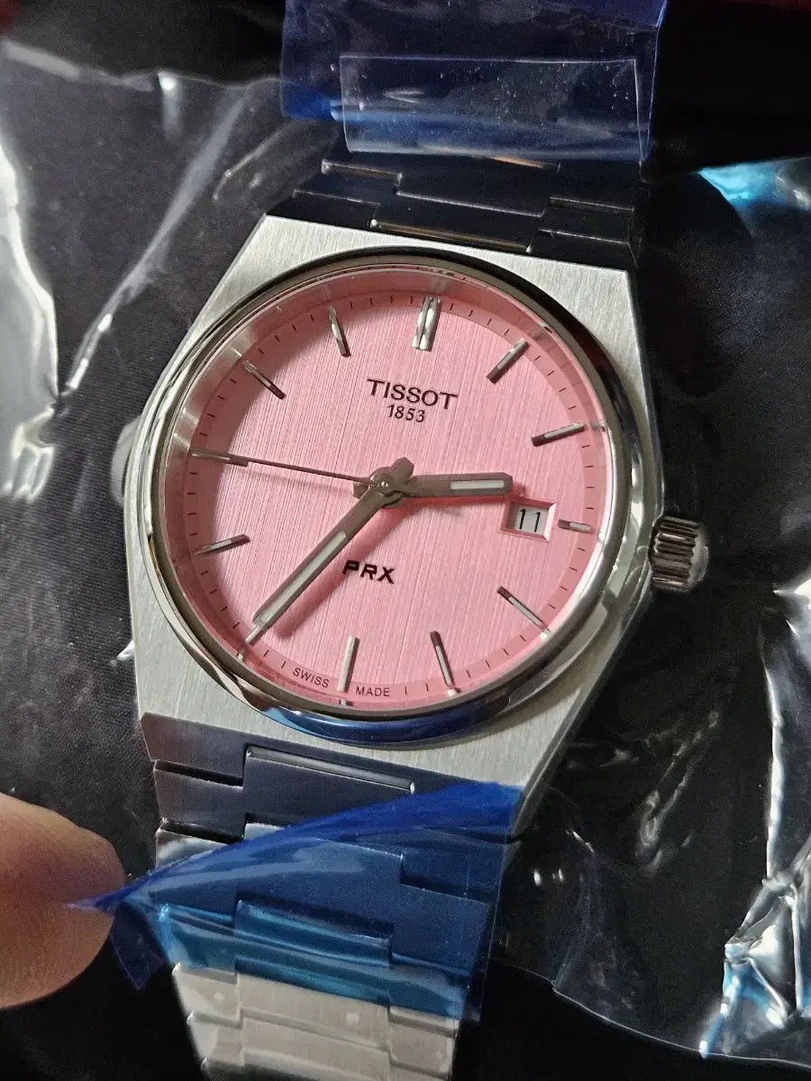 티쏘 TISSOT PRX 35mm 쿼츠 핑크 새제품