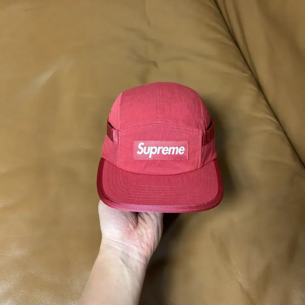 Supreme 슈프림 캠프캡 모자 (Mesh Pocket Red)