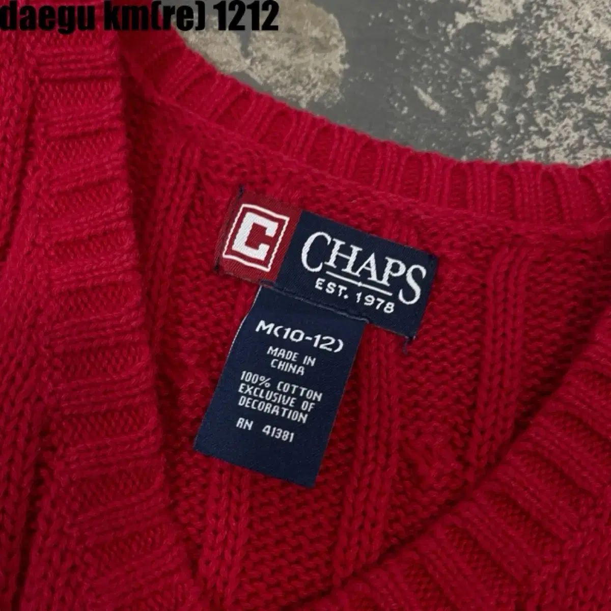 CHAPS. 아동용 니트(M10-12) 100% COTTON,상태최상