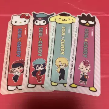 BLEACH 산리오 콜라보 바즈비 혜택 클리어 책갈피 4종 세트