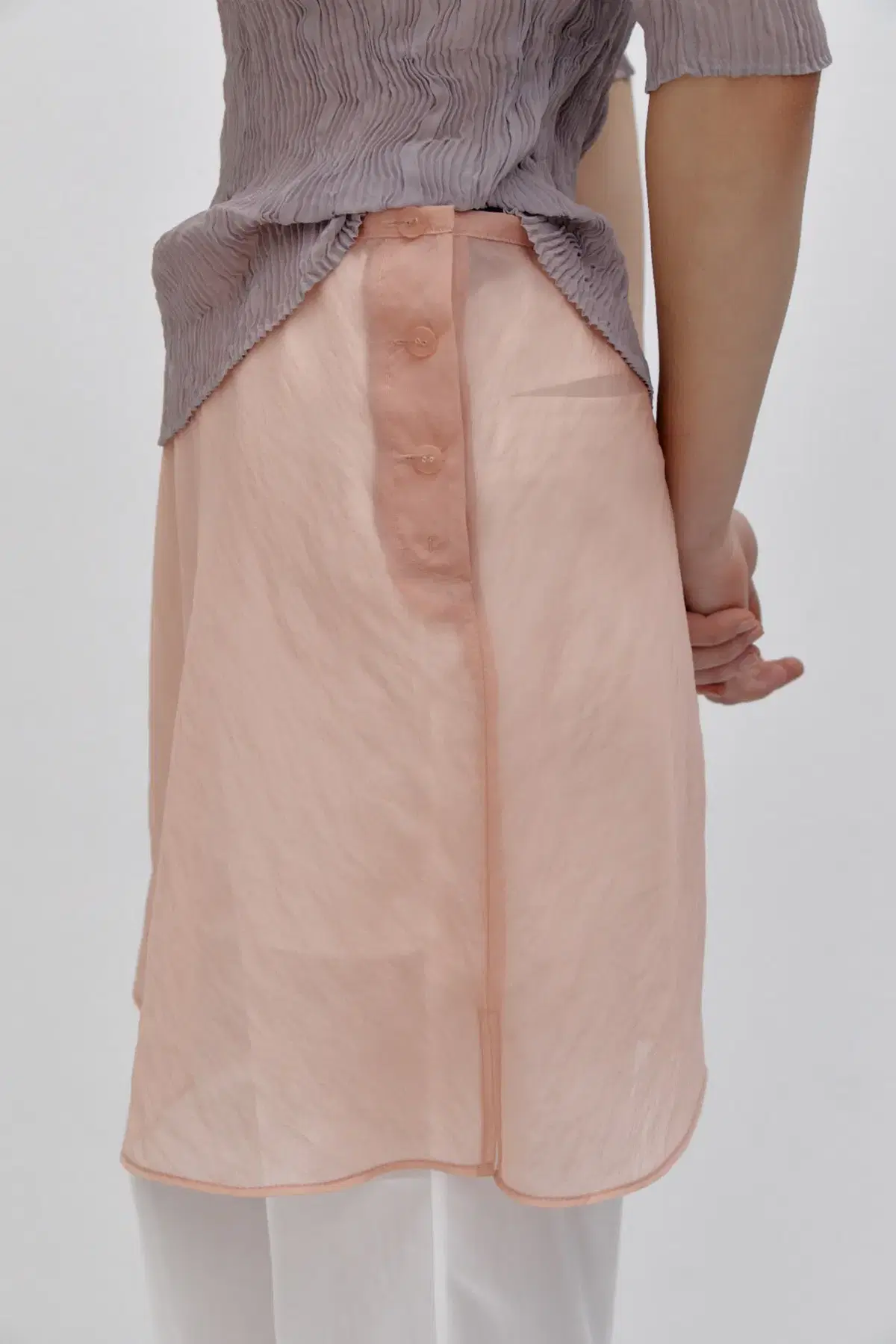 CAMPANA BACK DART SKIRT_PEACH FUZZ