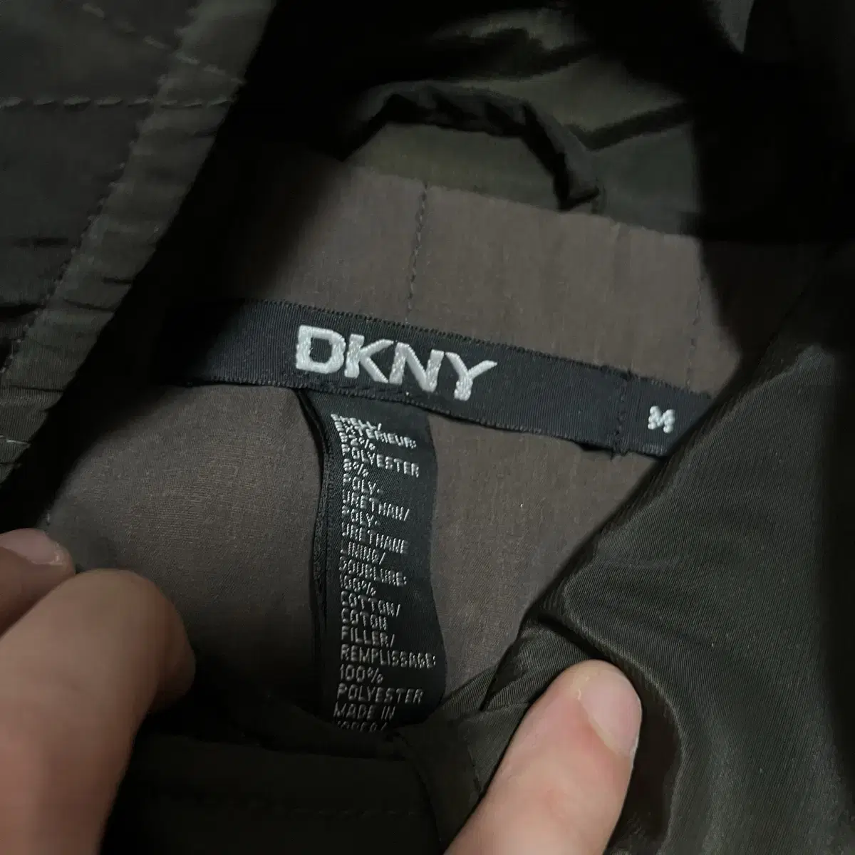 [M] DKNY 남성 다운 차콜 코트