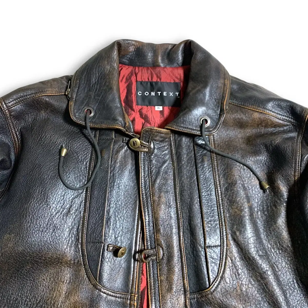 [2XL] 80s Context Leather jacket