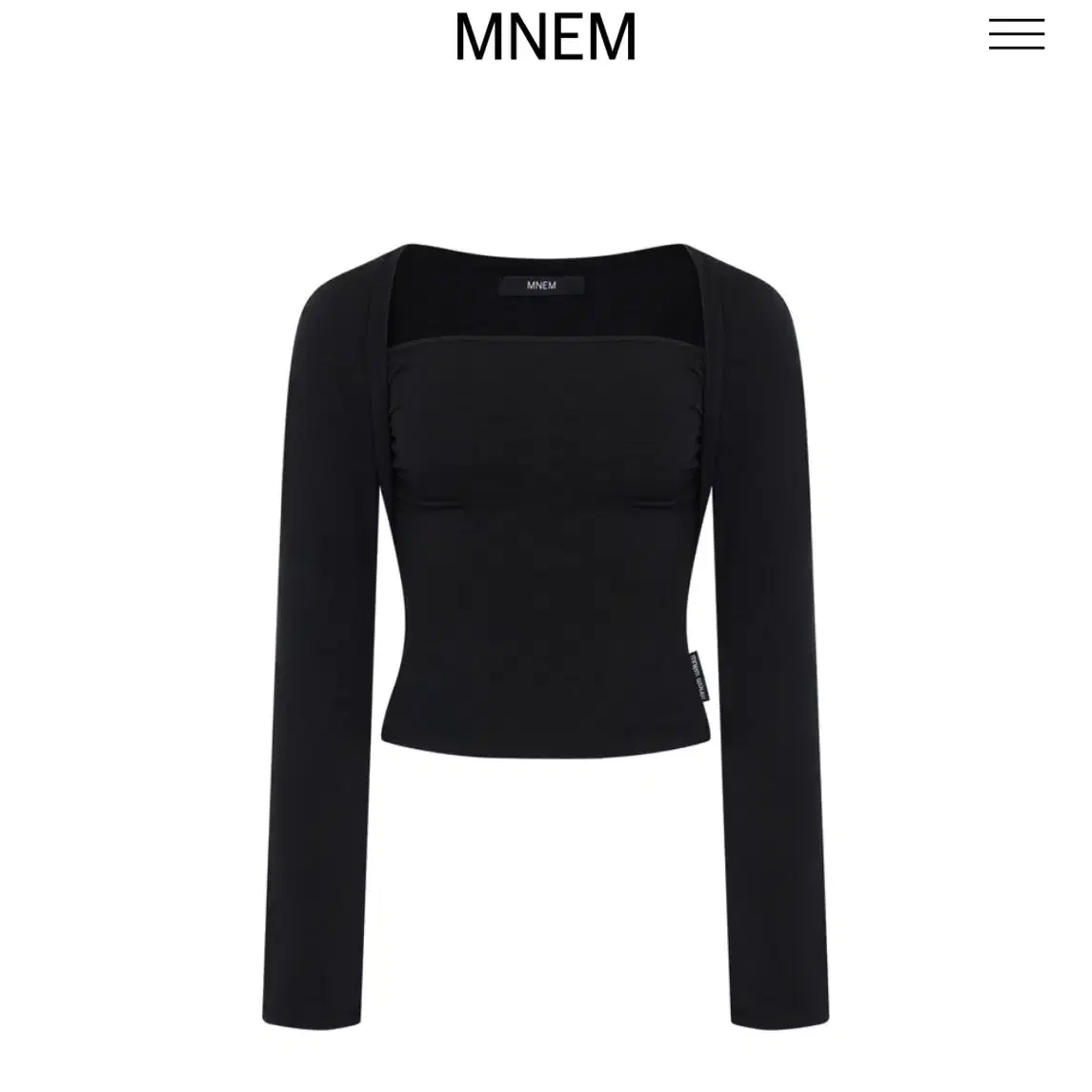 므넴 bolero shirring top (black) 새상품